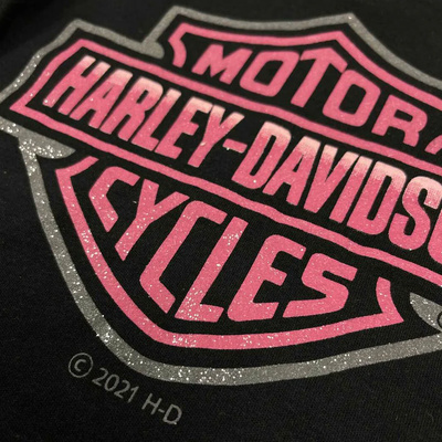 Harley-Davidson Girls Toddler T-Shirt With Tattoo Sleeves - Black