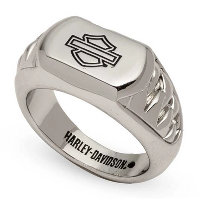 Harley-Davidson Mens Bar &amp; Shield Dimensional Chain Ring - Stainless Steel