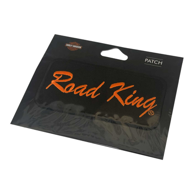 Harley-Davidson 4 in. Embroidered Road King Emblem Sew-On Patch - Black/Orange