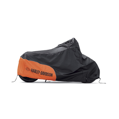 Harley-Davidson Indoor/Outdoor Motorcycle Cover For XG-XL-XR Models-Orange-Black-Small