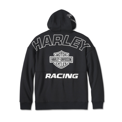 Harley-Davidson Mens Screamin Eagle Zip-Up Hoodie - Black Beauty - Black Beauty