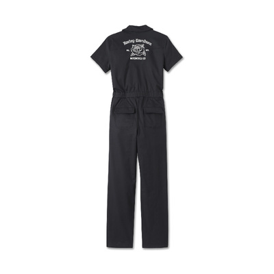 Harley-Davidson Old English Rose Womens Coverall - Harley Black