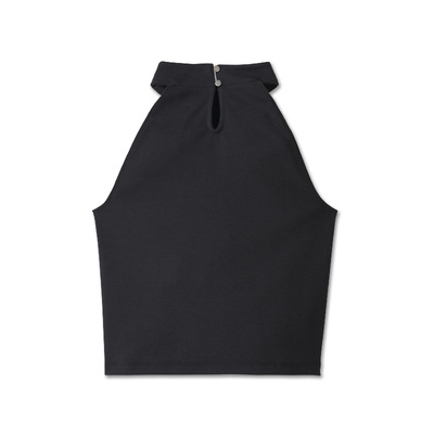 Womens Stacked Bar &amp; Shield Halter - Harley Black