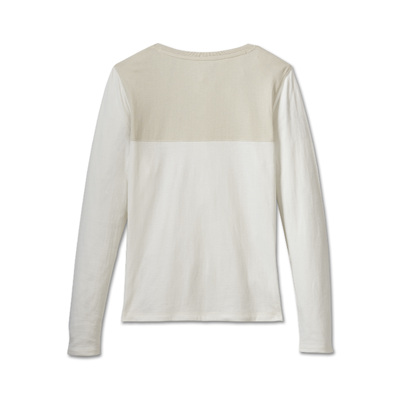 Harley-Davidson Timeless Long Sleeve Womens Henley - Colorblock Cloud Dancer &amp; Silver Birch