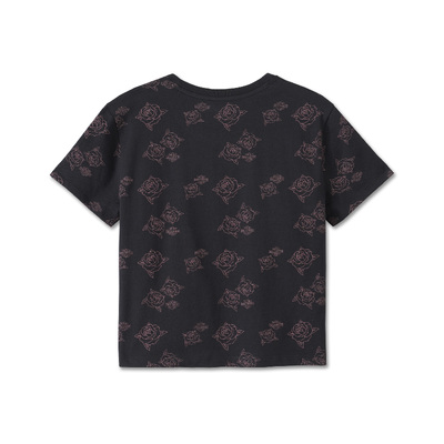Harley-Davidson Rosebud Print Womens Top - Print Harley Black &amp; Wistful Mauve