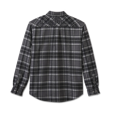 Harley-Davidson Men&#39;s Harley-Davidson Premium Overshirt - Plaid - Blackened Pearl &amp; Quiet Shade