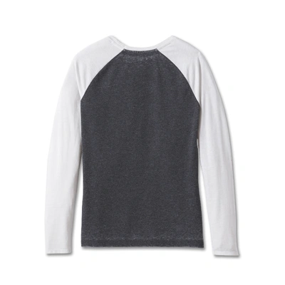 Harley-Davidson Womens Screamin Eagle Raglan Long Sleeve Burnout Tee - Colorblocked/Black Beauty
