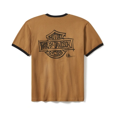 Harley-Davidson Willie G Sketchy Bar &amp; Shield Ringer Tee - Dark Chocolate - Dark Chocolate