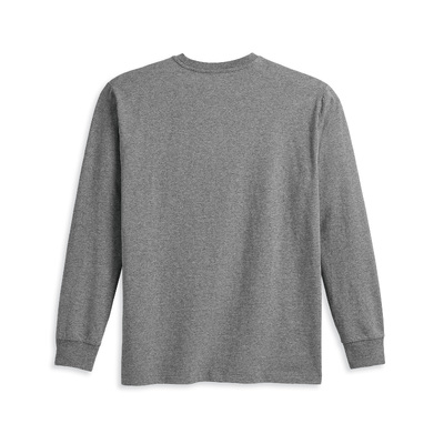 Mens Bar &amp; Shield Long Sleeve Tee - Heather Grey
