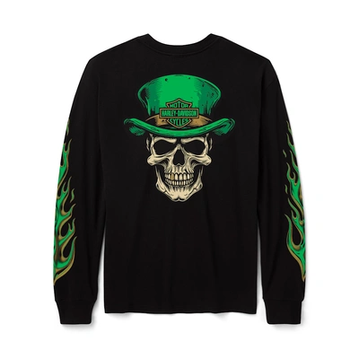 Harley-Davidson Skully McGee LS Mens Tee - Custom Black
