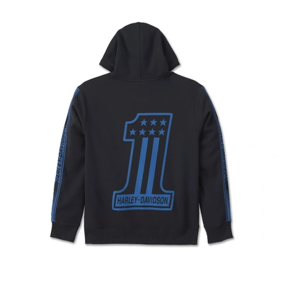 Harley-Davidson Mens #1 Racer Zip-Up Hoodie - Harley Black