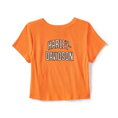 Harley-Davidson Womens Essential Arched Font Babydoll Tee - Harley Orange