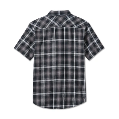 Harley-Davidson Backing It In Short Sleeve Mens Plaid Shirt - Black Plaid