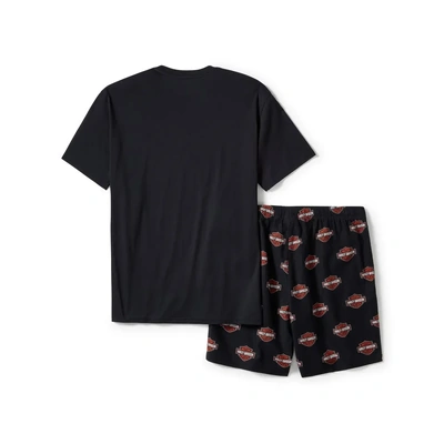 Harley-Davidson Mens Bar & Shield Print Pajama Shorts Set - Harley Black