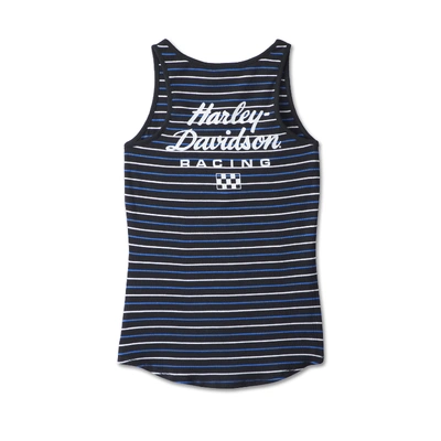 Harley-Davidson Womens #1 Racing Striped Tank - YD Stripe/Harley Black