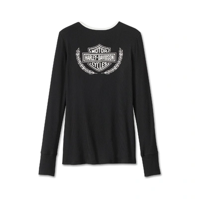 Harley-Davidson Womens Trophy Bar &amp; Shield Henley - Harley Black