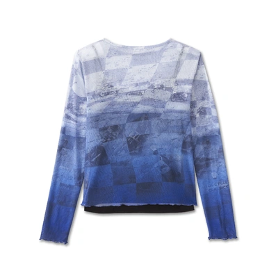 Harley-Davidson Womens Cool Blue Mesh Top - Allover Custom Print