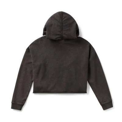 Harley-Davidson Womens Neon Eagle Cropped Pullover Hoodie - Harley Black