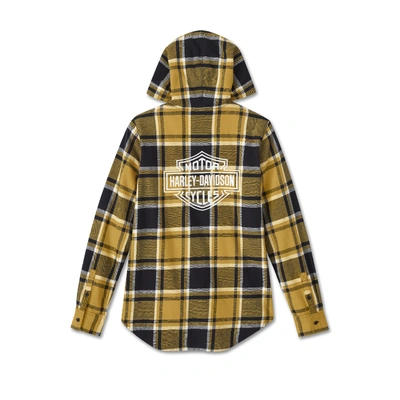 Harley-Davidson Womens Street Surplus Long Sleeve Flannel Shirt - Yellow Paid