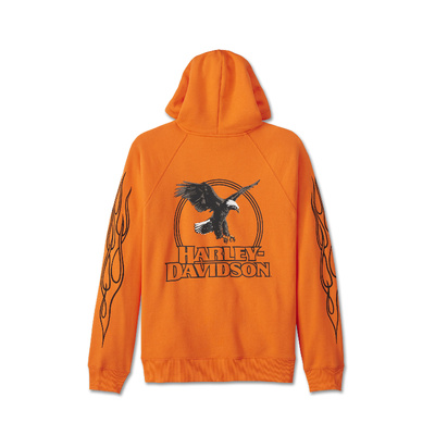 Harley-Davidson Mens Rising Eagle Hoodie - Harley Orange