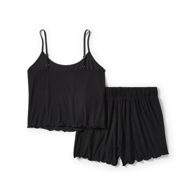 Harley-Davidson Womens Lettuce Trim Pajama Short Set - Harley Black