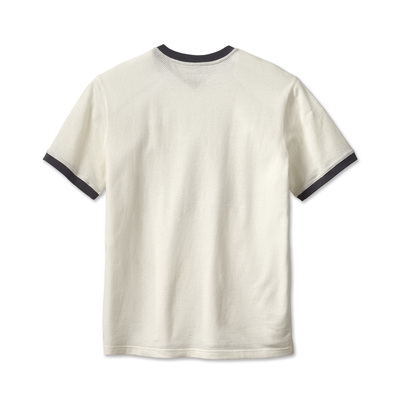 Harley-Davidson Mens Racing Ringer Tee - Cloud Dancer - Cloud Dancer
