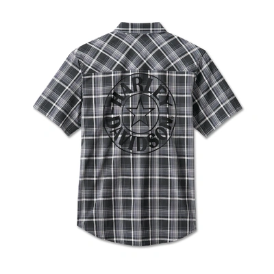 Harley-Davidson Men's Spirit of Freedom Performance Short Sleeve Shirt - Black Plaid