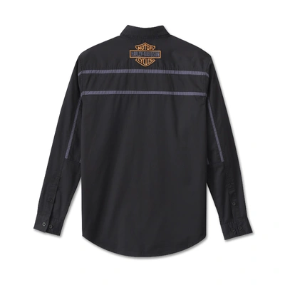 Harley-Davidson Mens Race Stripes Button Up Shirt - Black