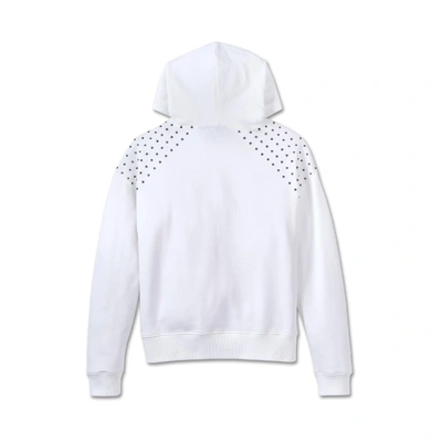 Harley-Davidson Womens Studded Out Pull Over Hoodie - Bright White