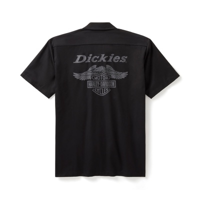 Mens Dickies x H-D Eagle Short Sleeve Work Shirt - Anthracite