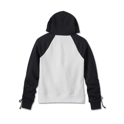Harley-Davidson Womens Simmering Bar &amp; Shield Hoodie - Colorblocked Bright White