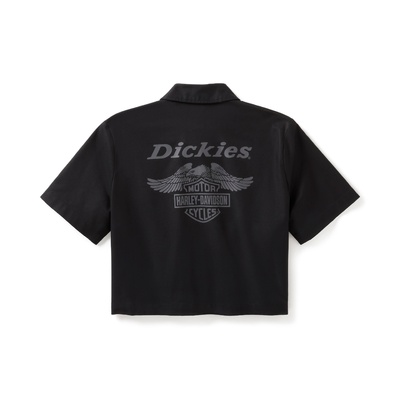 Womens Dickies x H-D Eagle Cropped Work Shirt - Anthracite