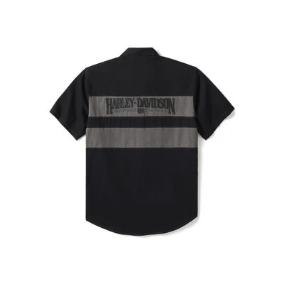 Harley-Davidson Mens Iron Bond II Short Sleeve Shirt - Colorblock - Harley Black &amp; Asphalt