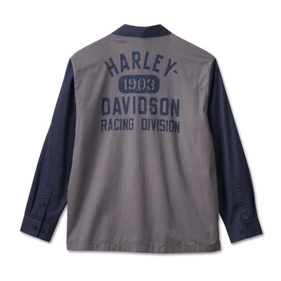 Harley-Davidson Mens Racing Colorblock Shirt - Blackened Pearl - Blackened Pearl