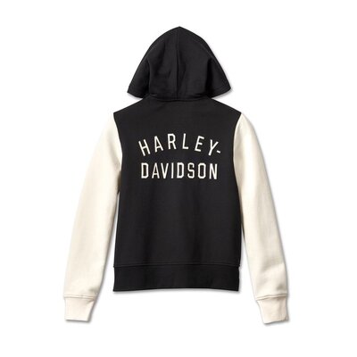 Womens Special Colorblock Racer Font Hoodie - Colorblocked/Black Beauty
