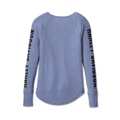 Womens Authentic Bar &amp; Shield Rib-Knit Top - Colony Blue