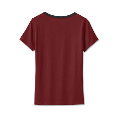 Harley-Davidson 120th Anniversary Speedbird Diamond Scoopneck Womens Tee - Merlot