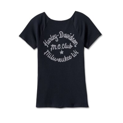 Womens Creed Club Rib-Knit Top - Black Beauty