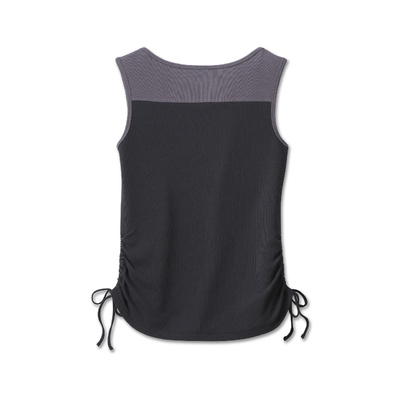 Harley-Davidson Womens Race Her Sleeveless Knit Top - Colorblocked - Black Beauty