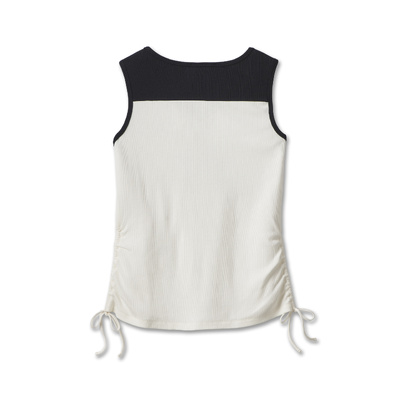 Harley-Davidson Womens Race Her Sleeveless Knit Top - Colorblocked - Cloud Dancer
