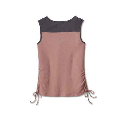 Harley-Davidson Womens Race Her Sleeveless Knit Top - Colorblocked - Light Mahogany