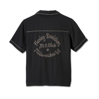 Womens Club Crew Contrast Piping Shirt - Black Beauty