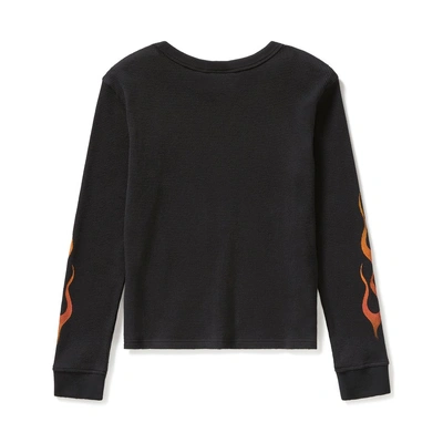 Harley-Davidson Womens Vintage Flames Knit Top - Harley Black