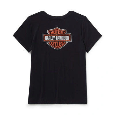 Harley-Davidson Womens Essential Bling V Neck Tee - Harley Black