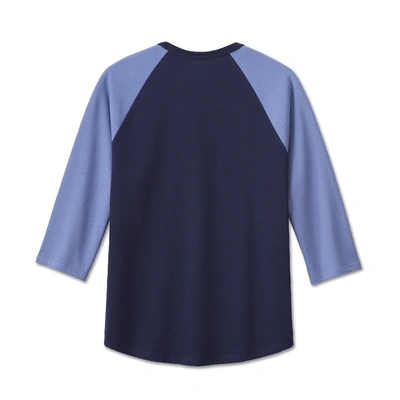 Harley-Davidson Mens Classic Eagle Raglan Tee - Colorblocked Peacoat
