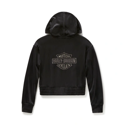Harley-Davidson Velour Womens Zip Hoodie - Harley Black