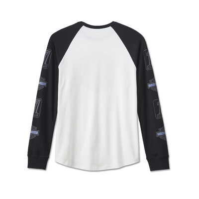 Harley-Davidson Mens Bar &amp; Shield LS Raglan - Colorblocked - Cloud Dancer