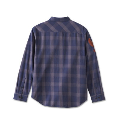 Harley-Davidson Mens Motorbreath Long Sleeve Shirt - Blue Plaid