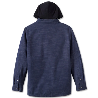 Harley-Davidson Mens Whiplash Hooded Long Sleeve Shirt - Blue