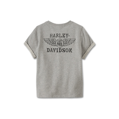 Harley-Davidson Womens At Ease Short Sleeve Pullover - Light Grey Heather